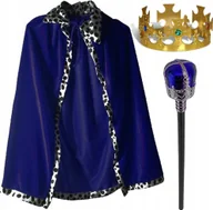 Dodatki do strojów karnawałowych - Strój Króla Jasełka Król Peleryna Korona Berło Przebranie Kostium Władcy NI - miniaturka - grafika 1