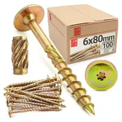 Wkręty - Wkręty ciesielskie z łbem talerzowym 6x80mm 100szt. - miniaturka - grafika 1