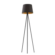 Lampy stojące - Czarna lampa podłogowa na trójnogu w stylu glamour RENO GOLD - miniaturka - grafika 1