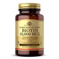 Włosy, skóra, paznokcie - SOLGAR Biotin 10,000 (Biotyna, Włosy, skóra i paznokcie) 60 Kapsułek wegetariańskich - miniaturka - grafika 1