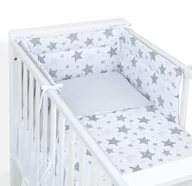Pościel dla dzieci - MAMO-TATO 3-el dwustronna pościel dla niemowląt 90x120 do łóżeczka 60x120 - Starmix szary / szary - miniaturka - grafika 1