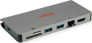 HUB USB Roline Stacja dokująca ROLINE USB typu C, HDMI 4K, VGA, 2x USB 3.2 Gen 1, LAN, PD, kaartlezer 12.02.1022 - Huby USB - miniaturka - grafika 1