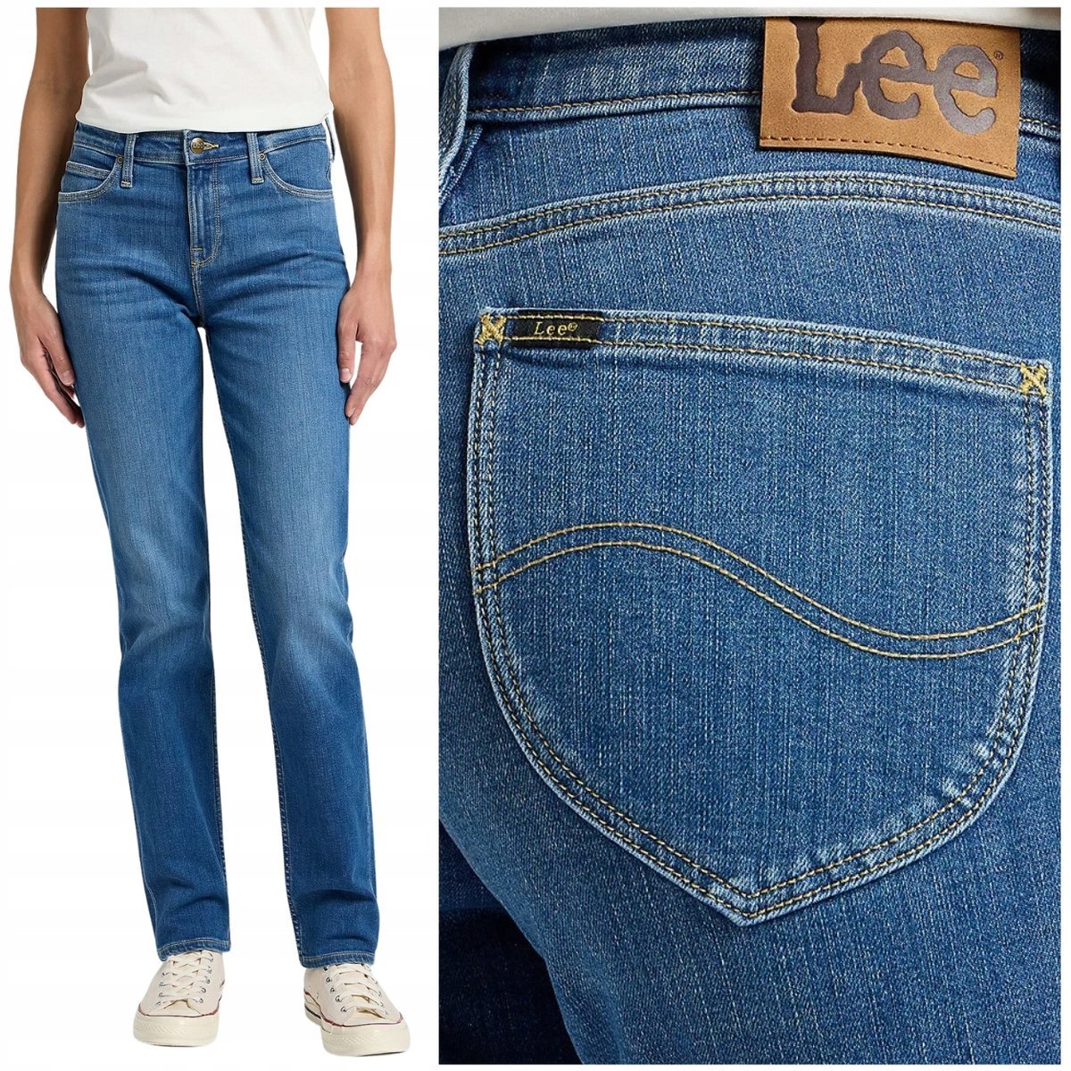 Lee MARION STRAIGHT Waterfall DżINS proste damskie spodnie jeansowe W27 L31
