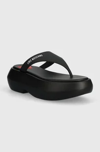 Love Moschino japonki damskie kolor czarny na platformie JA28097I0II39000 - Klapki i japonki damskie - miniaturka - grafika 1