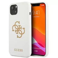Etui i futerały do telefonów - Guess GUHCP13MLS4GGWH iPhone 13 6,1" biały/white hard case Silicone 4G Logo GUE001734-0 - miniaturka - grafika 1
