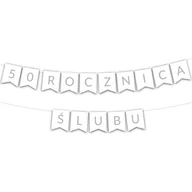 Wesele i ślub - Girlanda BANER - 50 rocznica ślubu - srebrna - miniaturka - grafika 1