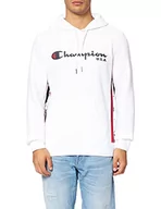 Bluzy męskie - Champion Off Court Męska bluza z kapturem, Biały, S - miniaturka - grafika 1
