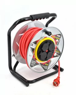 HBF AWTools bęben metalowy czerwony Heavy Duty 40m 3x2,5 mm 16A 3680W IP44 AW70256 AW70256 - Przedłużacze i rozgałęźniki - miniaturka - grafika 1