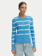 Swetry damskie - Tommy Hilfiger Kardigan WW0WW49617 Niebieski Regular Fit - miniaturka - grafika 1