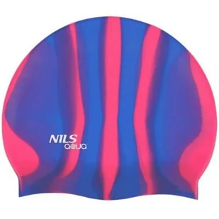 AQUA NILS Czepek NILS Zebra MI7 Niebiesko-czerwony - Pływanie - miniaturka - grafika 1