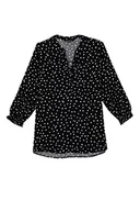 Koszule damskie - DeFacto Koszula damska z tkaniny bawełnianej z długimi rękawami, czarny, XL - miniaturka - grafika 1