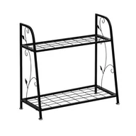 Pozostałe ozdoby ogrodowe - KWIETNIK METALOWY STOJAK NA KWIATKI CZARNY LOFT - miniaturka - grafika 1