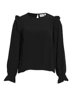 Koszulki i topy damskie - VIFINI O-Neck L/S Top - NOOS, czarny, 42 - miniaturka - grafika 1