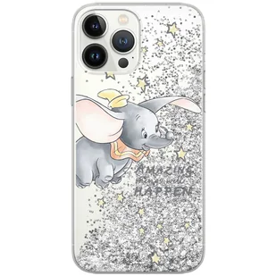 Etui płynny brokat do Apple IPHONE 13 Disney: Dumbo 010 oryginalne i oficjalnie licencjonowane, Srebrny - Etui i futerały do telefonów - miniaturka - grafika 1