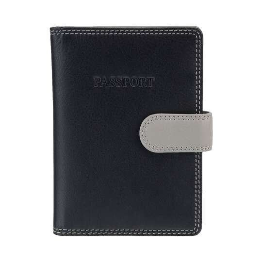 Kolorowe skórzane etui na paszport Visconti RB-75 RFID - czarny