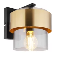 Lampy ścienne - Globo Milley 15560W kinkiet lampa ścienna 1x60W E27 złoty/czarny - miniaturka - grafika 1