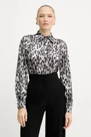 Koszule damskie - Silvian Heach koszula HUMMELS damska kolor czarny regular z kołnierzykiem klasycznym GPA25416CA - miniaturka - grafika 1