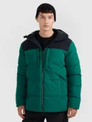 Kurtki męskie - 4F Kurtka puchowa z wypełnieniem syntetycznym męska - zielona XXL - miniaturka - grafika 1