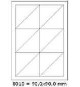 Etykiety samoprzylepne i bloki etykiet - Samoprzylepne etykiety 90 x 90 mm, 12 etykiet, A4, 100 arkuszy - miniaturka - grafika 1