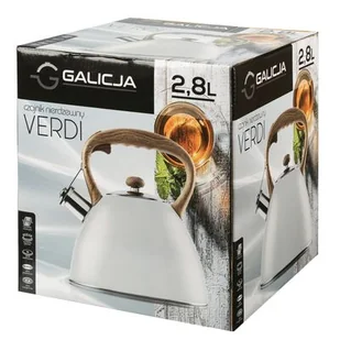 Czajnik nierdzewny VERDI 2,8 l biały - Czajniki na gaz - miniaturka - grafika 1