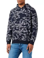 Bluzy męskie - s.Oliver Sales GmbH & Co. KG/s.Oliver Męska bluza z długim rękawem z kapturem, niebieski, XL - miniaturka - grafika 1