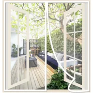 Moskitiery - Moskitiera magnetyczna, przewiewna siatka, odstraszająca komary, zamykana automatycznie, 120 x 150 cm, biała - miniaturka - grafika 1