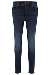 HUGO Męskie spodnie jeansowe 634, granatowy 410, 3032, Navy410, 30W / 32L - Spodenki męskie - miniaturka - grafika 1