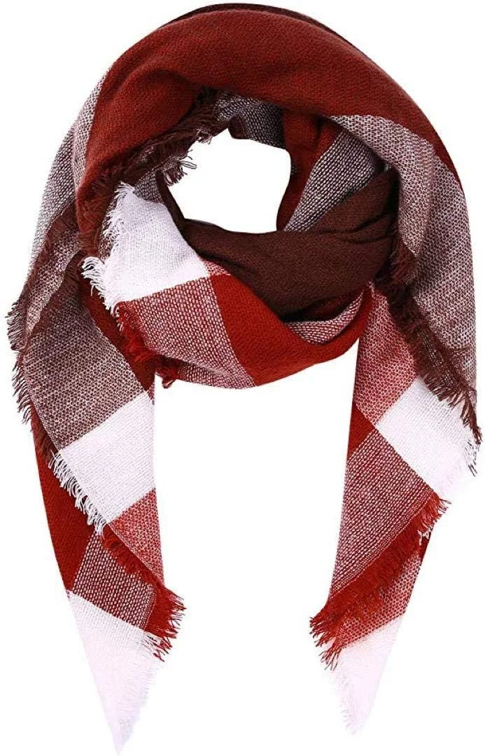 SZALIK 140X140CM DWUSTRONNY MIĘKKI CIEPŁY W KRATĘ Z FRĘDZLAMI