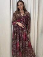 Sukienki - Sukienka z halką Marrone Fucsia - miniaturka - grafika 1