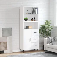 Witryny - vidaXL Witrynka, biała, 69,5x34x180 cm, materiał drewnopochodny - miniaturka - grafika 1