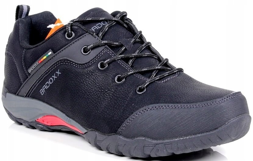 CZARNO SZARE WYGODNE MĘSKIE PÓŁBUTY TREKKINGI BUTY SPORTOWE