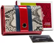 Elegancki portfel damski ze wzorem wężowej skóry RFID — Peterson