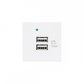 Żarówki LED - Maclean Gniazdo USBx2 z ładowarką pasuje do szklanych ramek MCE728W Białe - miniaturka - grafika 1