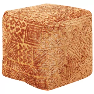 Puf 45 x 45 x 45 cm złoty brąz SANAWAN - Pufy i podnóżki - miniaturka - grafika 1