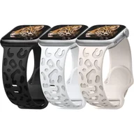Akcesoria do smartwatchy - Zestaw 3 Bransoletek Silikonowych w Panterkę dla Apple Watch  42mm - miniaturka - grafika 1