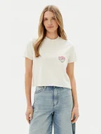 Koszulki i topy damskie - Volcom T-Shirt Pocket Dial B3512500 Écru Boxy Fit - miniaturka - grafika 1