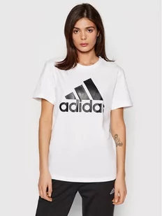 Adidas T-Shirt Essentials Logo Boyfriend GL0779 Biały Loose Fit - Koszulki sportowe damskie - miniaturka - grafika 1