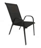 Fotele i krzesła ogrodowe - Krzesło ogrodowe Minorka2 metalowe na balkon i taras czarne - miniaturka - grafika 1