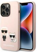 Etui i futerały do telefonów - Karl Lagerfeld KLHMP14LSSKCI iPhone 14 Pro 6,1" hardcase jasnoróżowy/light pink Silicone Karl & Choupette Magsafe - miniaturka - grafika 1
