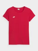 Koszulki i topy damskie - 4F T-shirt slim gładki damski - czerwony XS - miniaturka - grafika 1