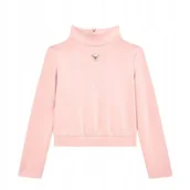 Bluzy dla dziewczynek - Guess Różowa Bluza Dziecięca Z Długim Rękawem I Logo Ze Stójką 125-135 Gna - miniaturka - grafika 1