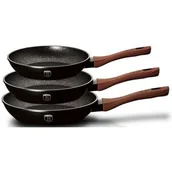 Patelnie - Berlinger Haus KOMPLET 3 PTELNI 20 24 28 NIEMIECKI DESIGN ALUMINIUM POTRÓJNA WARSTWA MARMUROWA EBONY ROSEWOOD COLLETION BH/1727 BH/1727 - miniaturka - grafika 1