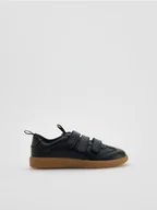 Buty dla chłopców - Reserved - Skórzane trampki - czarny - miniaturka - grafika 1