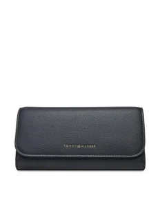 Tommy Hilfiger Duży Portfel Damski Th Flag Lrg Flap AW0AW17734 Granatowy - Portfele - miniaturka - grafika 1