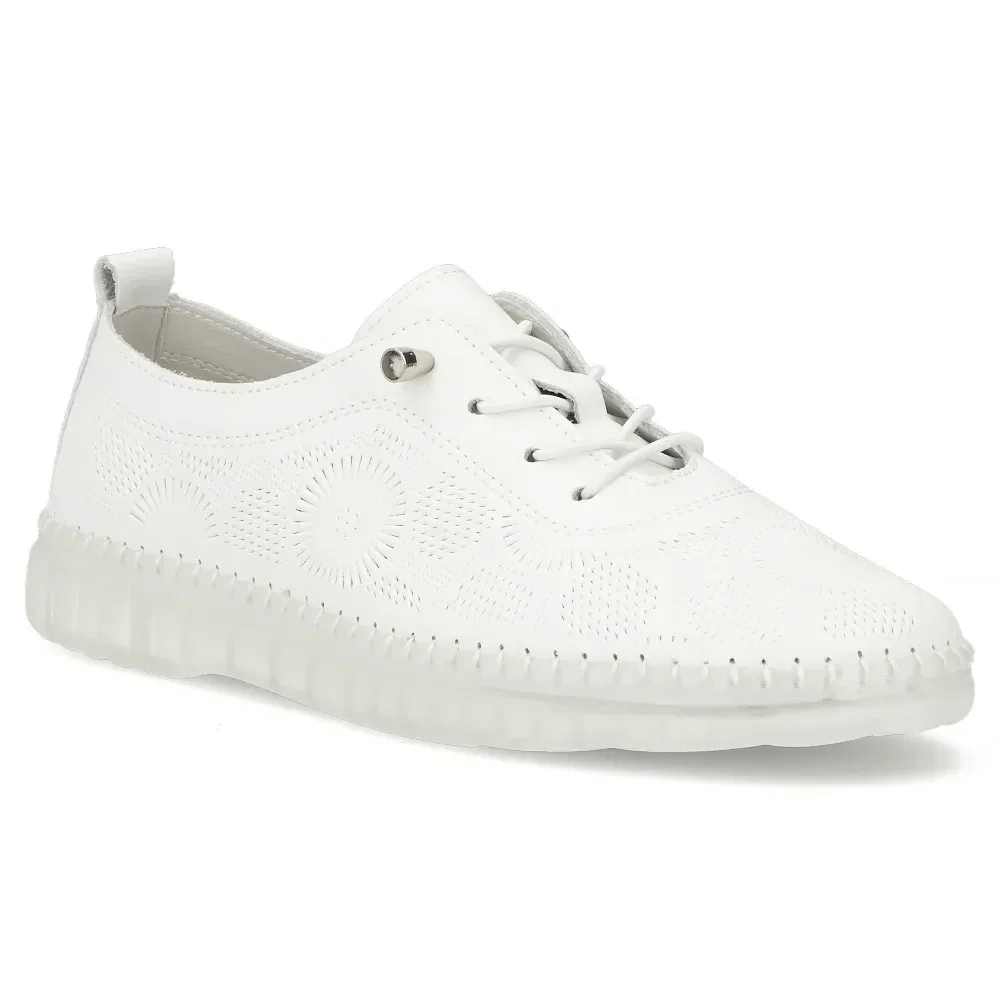 Półbuty damskie sneakersy białe Filippo DP7810 buty skórzane wygodne-38