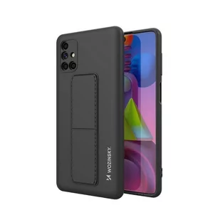 Wozinsky Kickstand Case elastyczne silikonowe etui z podstawką Samsung Galaxy M51 czarny - Etui i futerały do telefonów - miniaturka - grafika 1