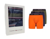 Spodenki męskie - Bokserki Męskie Dłuższe Tommy Hilfiger Granat Pomarańcz Zieleń 3szt. L - miniaturka - grafika 1