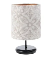 Lampy stojące - Czarna lampa stołowa z tkaninowym abażurem - 5X S364 B6-C49 - miniaturka - grafika 1