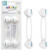 Zabezpieczenia dla dzieci - Zabezpieczenia Uniwersalne Do Szafek I Szuflad 2 Szt. Białe 16 Cm Akuku - miniaturka - grafika 1