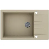 Zlewozmywaki - EOS Zlewozmywak granitowy z ociekaczem LIMA beżowy - miniaturka - grafika 1